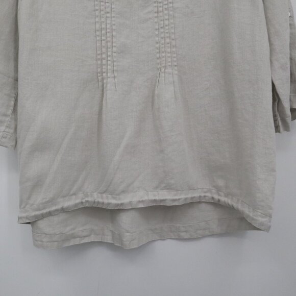Cynthia Rowley Linen Top Women 1X Ivory Minimalist Classic Timeless Natural Boho - Picture 8 of 15